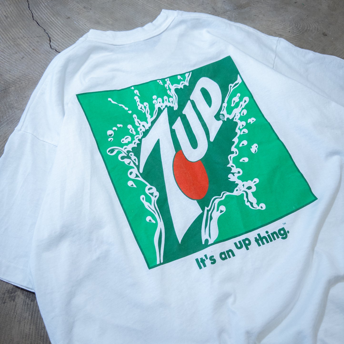 [メンズXL] 90年代 Fruit of the Loom/フルーツオブザルーム Tシャツ 7UP セブンアップ 企業系Tシャツ ロゴT
