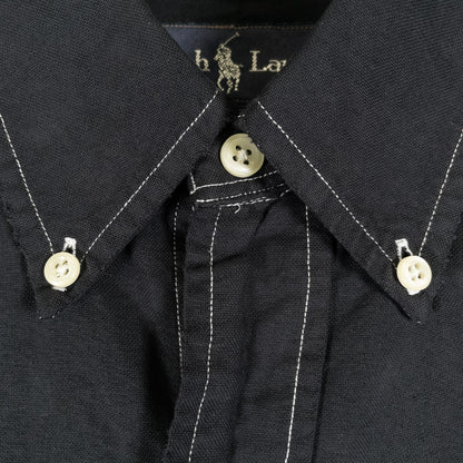 [メンズS] 00年代 Polo Ralph Lauren/ポロラルフローレン 長袖シャツ 黒染め