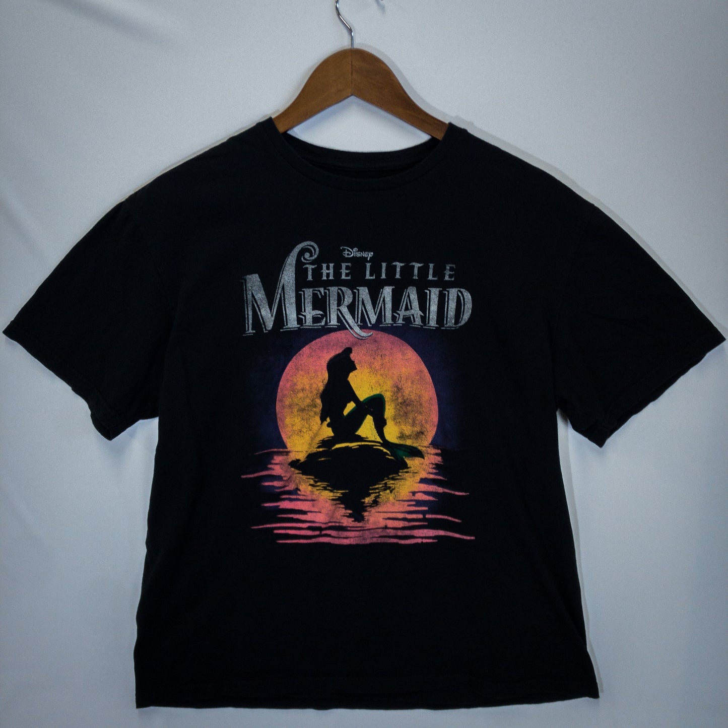 リトルマーメイド Tシャツ L ブラック ロゴプリント Disney/ディズニー