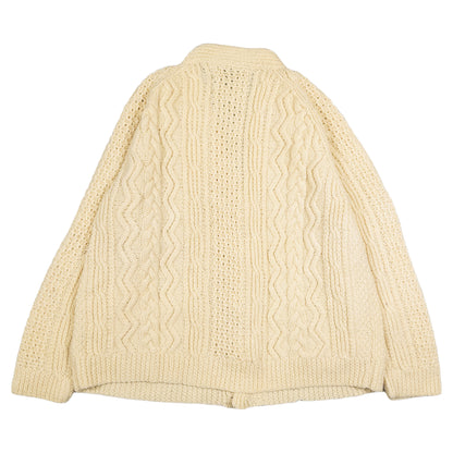 [メンズXXL] 70年代 Irish Craft/アイリッシュクラフト カーディガン ケーブル編み フィッシャーマン ハンドニット
