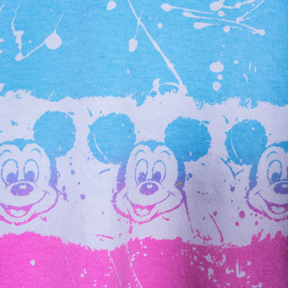 [メンズXL] 80年代 Disney/ディズニー Tシャツ キャラクターT ミッキーマウス オールオーバープリント 総柄 USA製