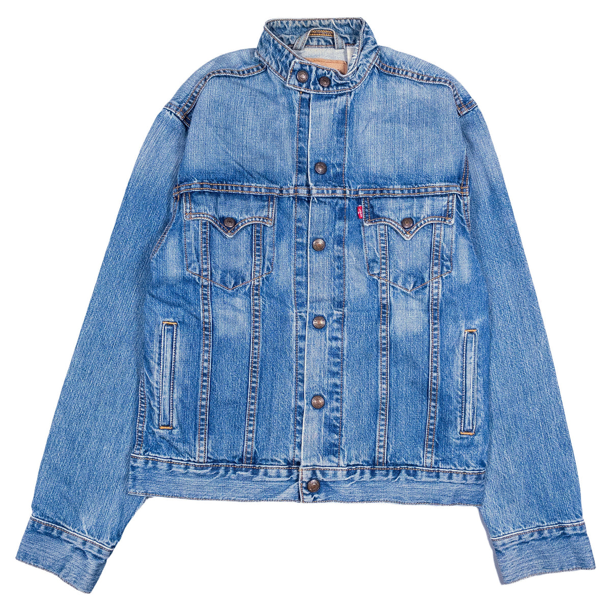 [メンズXS] 00年代 Levi's/リーバイス Gジャン デニムジャケット EASY RIDER Y2K スタンドカラー