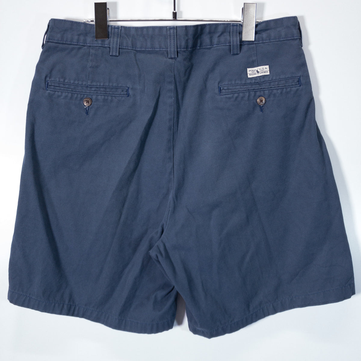[メンズW33] 90〜00年代 Ralph Lauren/ラルフローレン ショートパンツ チノショーツ ツータック POLO U.S.A.ロゴパッチ