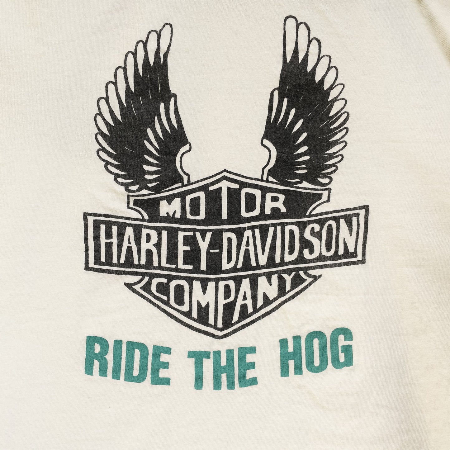 [メンズM] 80年代 Harley-Davidson/ハーレーダビッドソン Tシャツ RIDE THE HOG