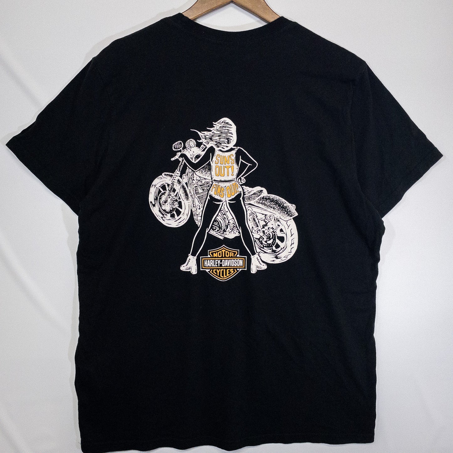 HARLEY-DAVIDSON ハーレーダビッドソン Tシャツ XL ブラック バイクイラストプリント