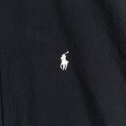 [メンズL] 00年代 Ralph Lauren/ラルフローレン 半袖シャツ シアサッカー 黒染め