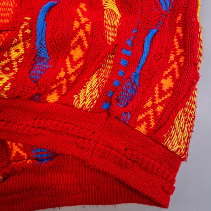 [メンズXL] 90年代 COOGI/クージー ニット セーター AUSTRALIA BSICS 3Dニット ハーフジップ