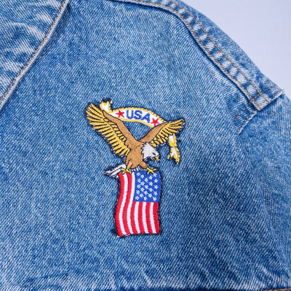 [メンズL] 90年代 GAP/ギャップ Gジャン・デニムジャケット オールドギャップ ピンバッジ付き