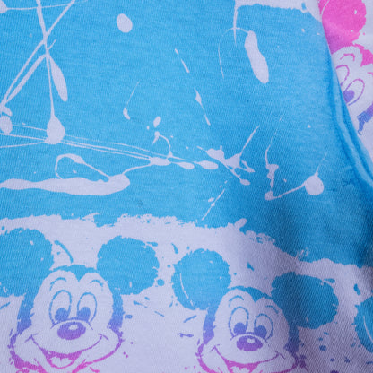 [メンズXL] 80年代 Disney/ディズニー Tシャツ キャラクターT ミッキーマウス オールオーバープリント 総柄 USA製