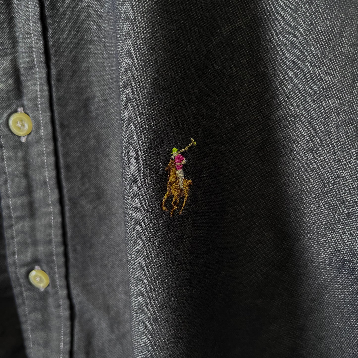 [メンズ3XL] 00年代 Ralph Lauren/ラルフローレン 半袖シャツ 黒染め