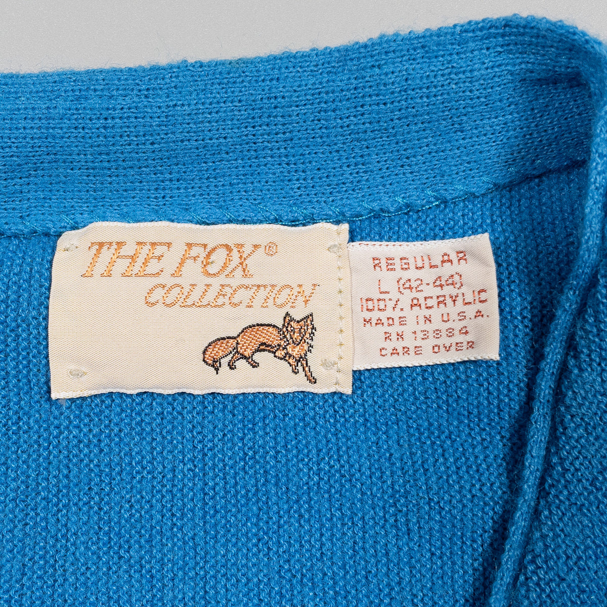[メンズXL] 80〜90年代 THE FOX COLLECTION/ザフォックスコレクション カーディガン アクリルニット ワンポイント