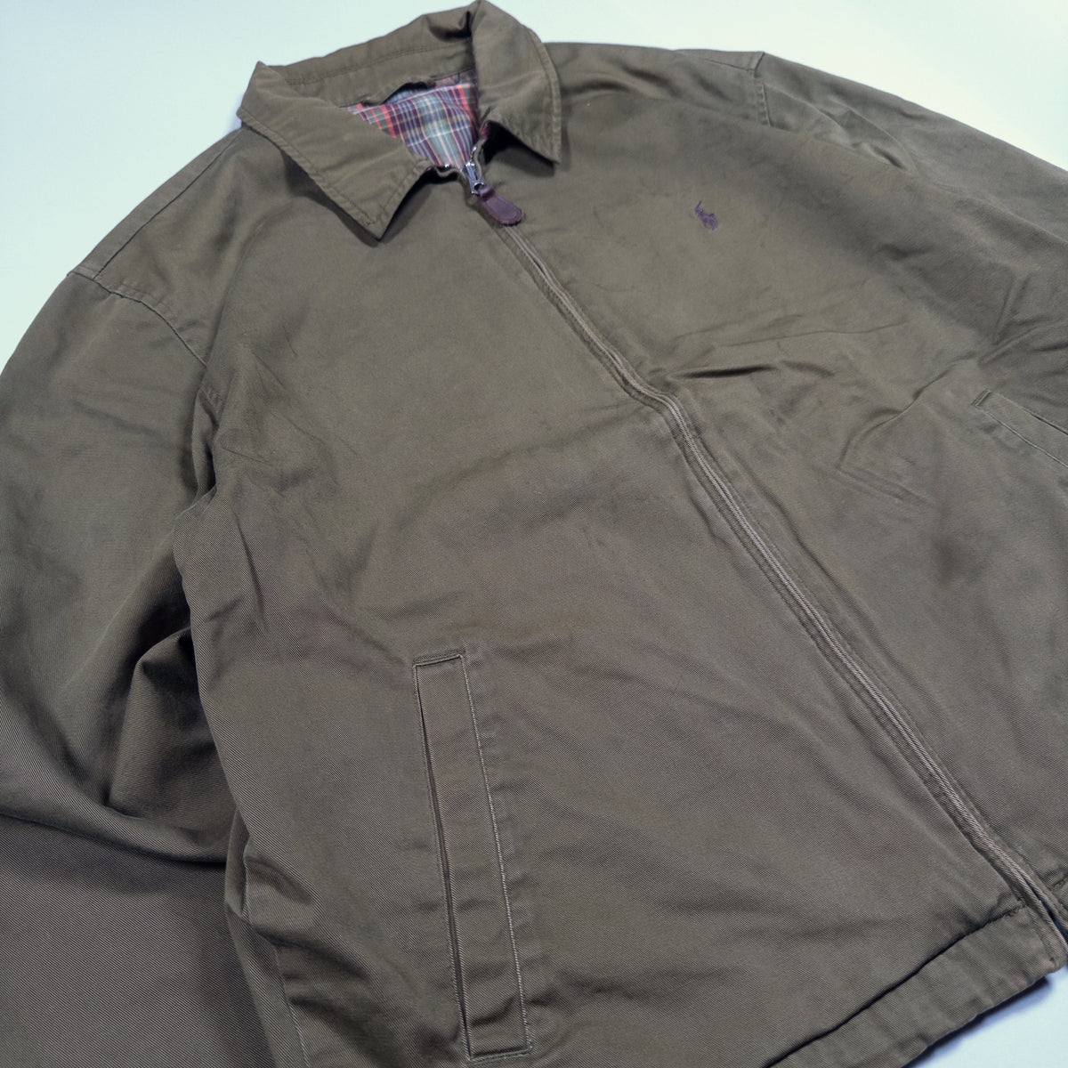 [メンズXL] 90〜00年代 Polo by Ralph Lauren/ポロバイラルフローレン スイングトップ 裏地チェック スポーツジャケット