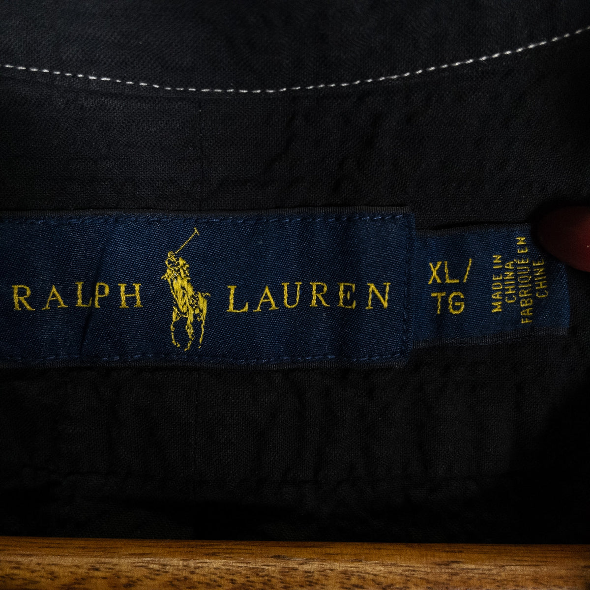[メンズXL] 00年代 Polo Ralph Lauren/ポロラルフローレン 半袖シャツ 黒染め
