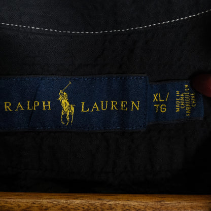 [メンズXL] 00年代 Polo Ralph Lauren/ポロラルフローレン 半袖シャツ 黒染め