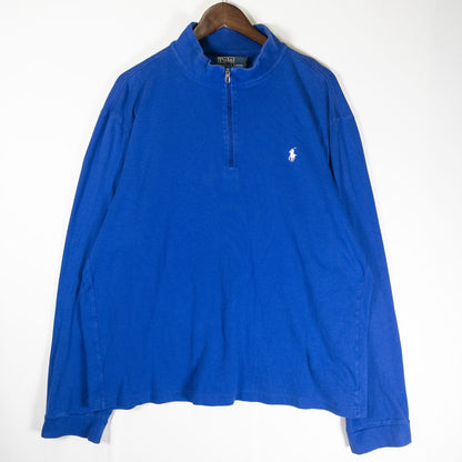 [メンズ3XL] 90〜00年代 Polo by Ralph Lauren/ポロバイラルフローレン スウェット トレーナー ハーフジップ 薄手