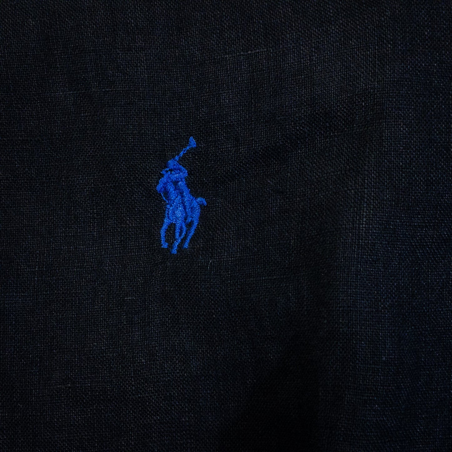 [メンズL] 00年代 Ralph Lauren/ラルフローレン 長袖シャツ リネンシャツ 黒染め