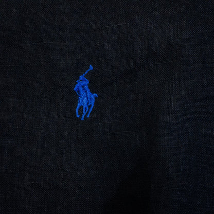 [メンズL] 00年代 Ralph Lauren/ラルフローレン 長袖シャツ リネンシャツ 黒染め
