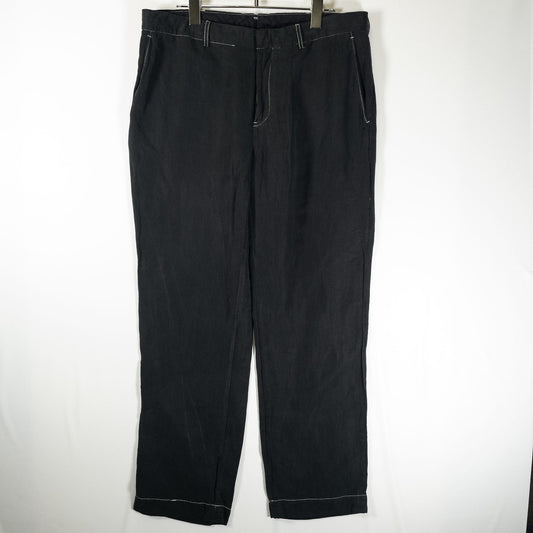 [メンズW33] 90年代 Polo by Ralph Lauren/ポロバイラルフローレン スラックス リネン シルク 黒染め
