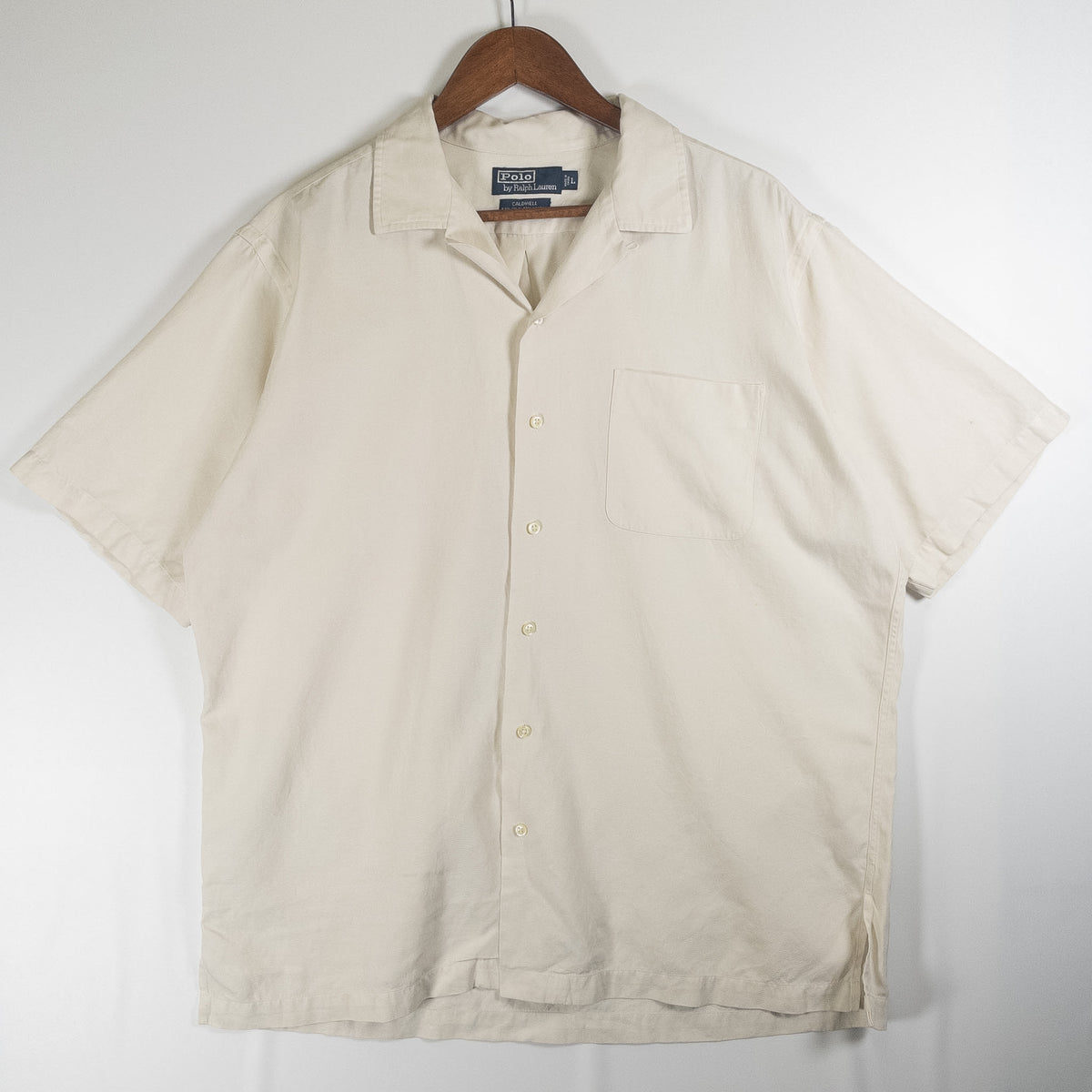 [メンズXXL] 90〜00年代 Polo by Ralph Lauren/ポロバイラルフローレン 半袖シャツ CALDWELL シルク 開襟シャツ