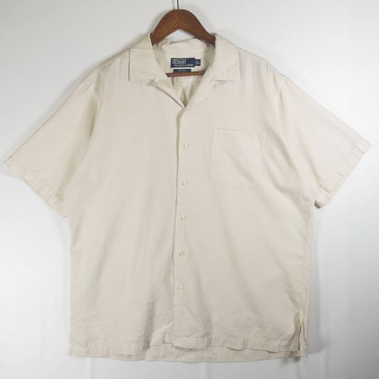 [メンズXXL] 90〜00年代 Polo by Ralph Lauren/ポロバイラルフローレン 半袖シャツ CALDWELL シルク 開襟シャツ