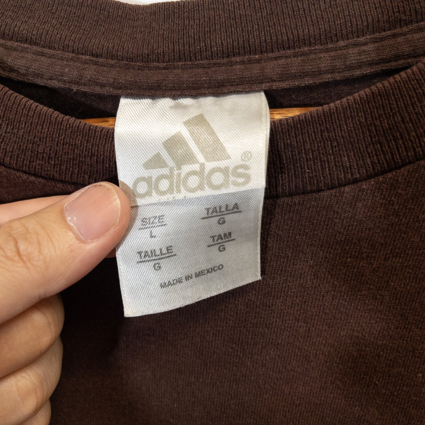 Tシャツ L ブラウン ロゴプリント adidas/アディダス