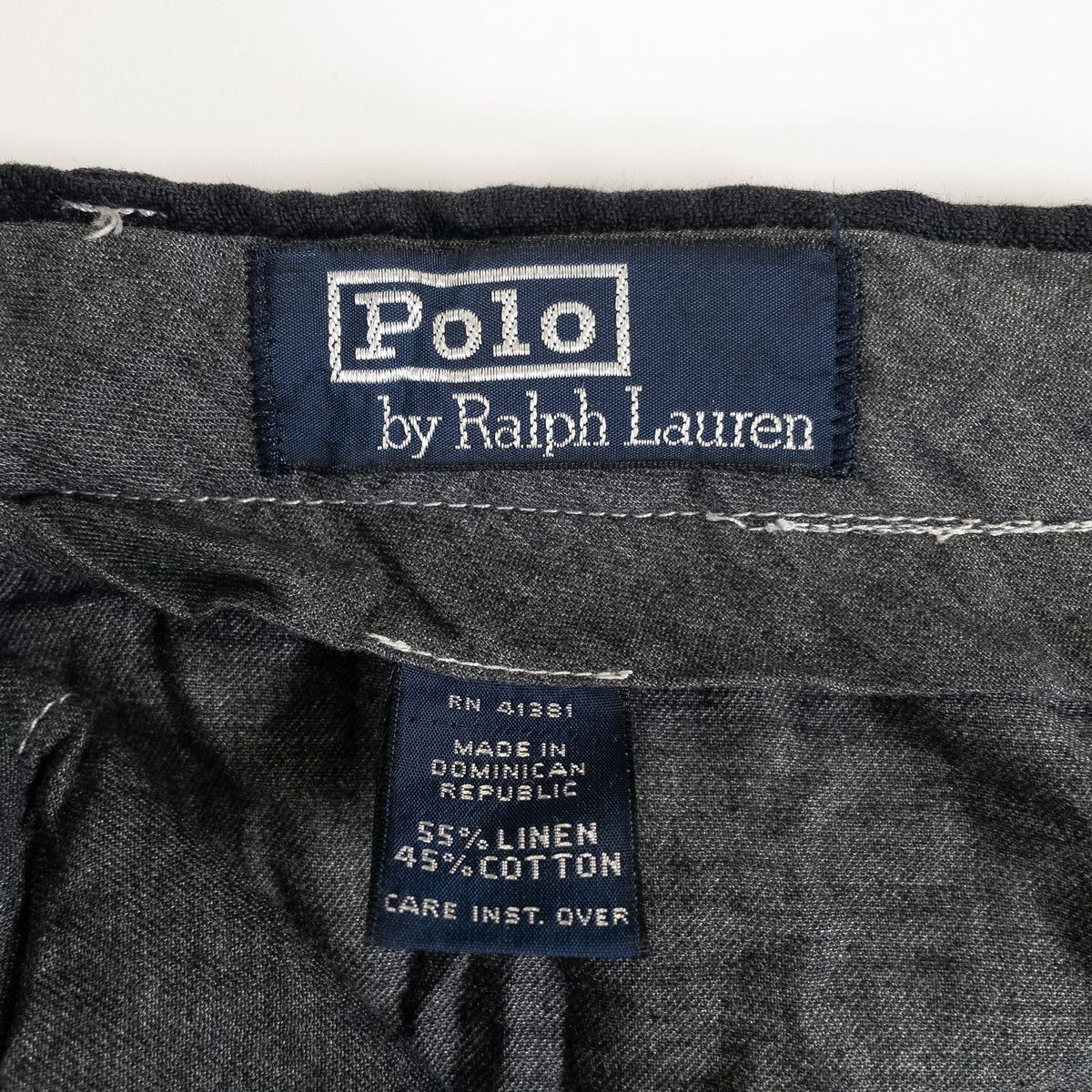 [メンズW31] 90〜00年代 Polo by Ralph Lauren/ポロバイラルフローレン スラックス リネンパンツ 黒染め