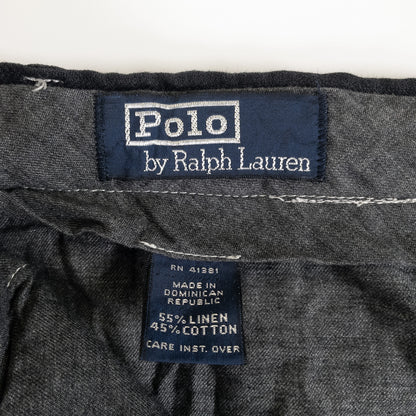 [メンズW31] 90〜00年代 Polo by Ralph Lauren/ポロバイラルフローレン スラックス リネンパンツ 黒染め