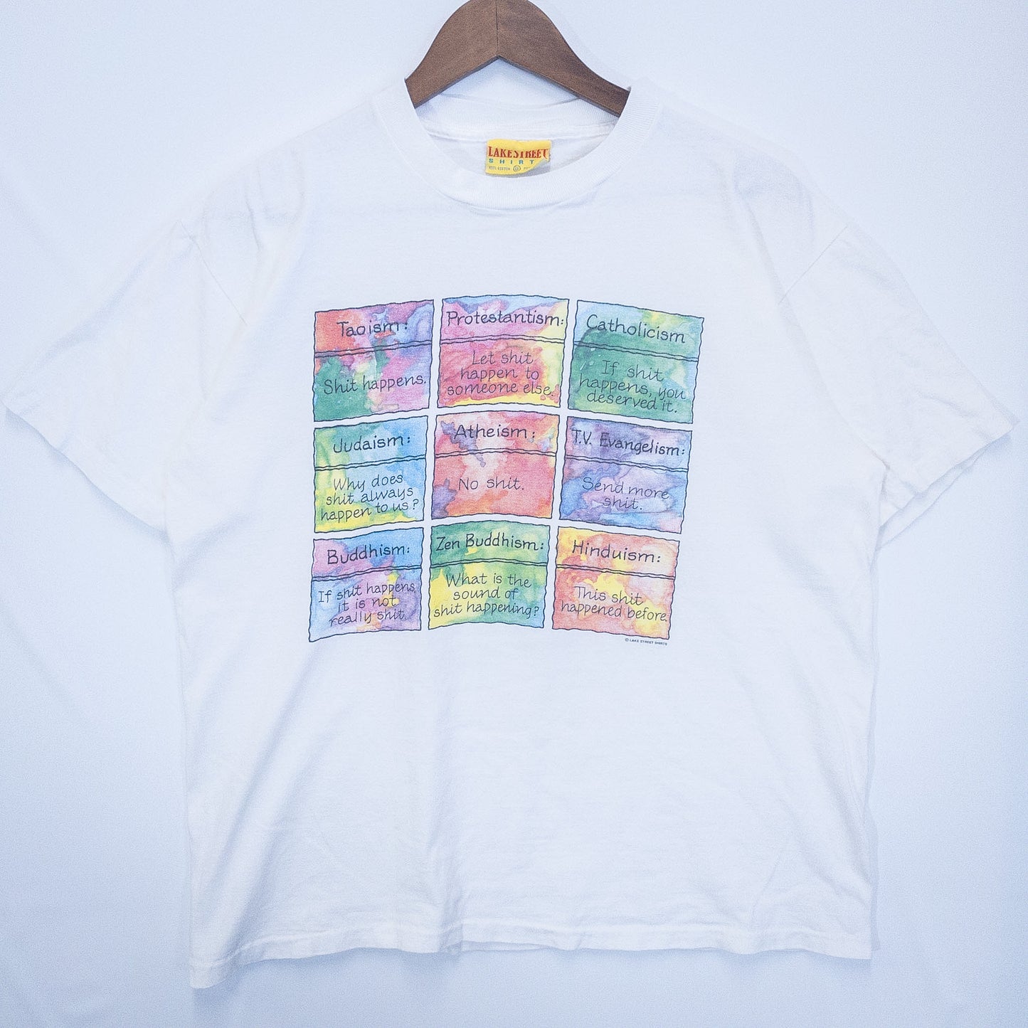 [メンズL] Tシャツ ホワイト宗派 宗教 メッセージT