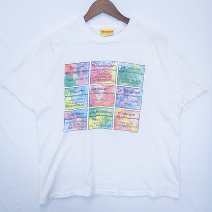 [メンズL] Tシャツ ホワイト宗派 宗教 メッセージT