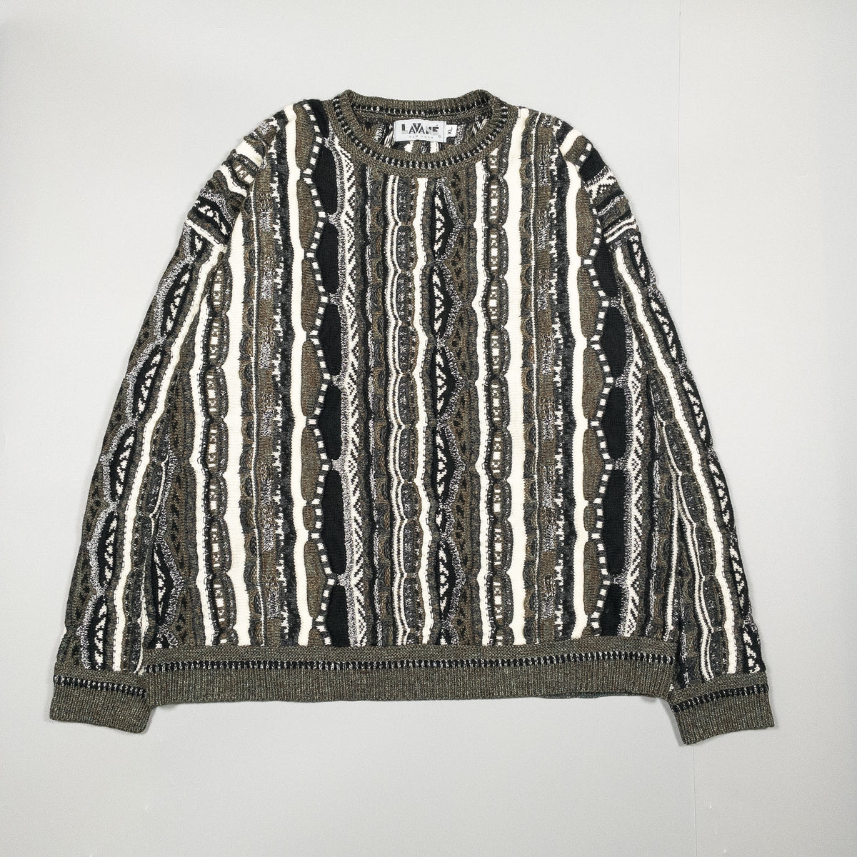 [メンズXL] 90年代 LAVANE NEW YORK ニット セーター USA製 3Dニット