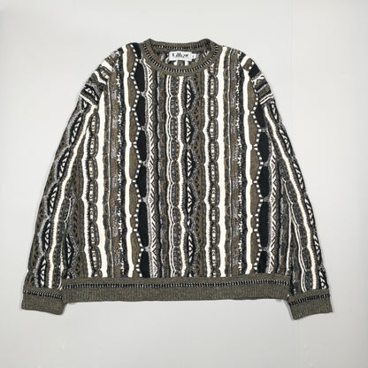 [メンズXL] 90年代 LAVANE NEW YORK ニット セーター USA製 3Dニット