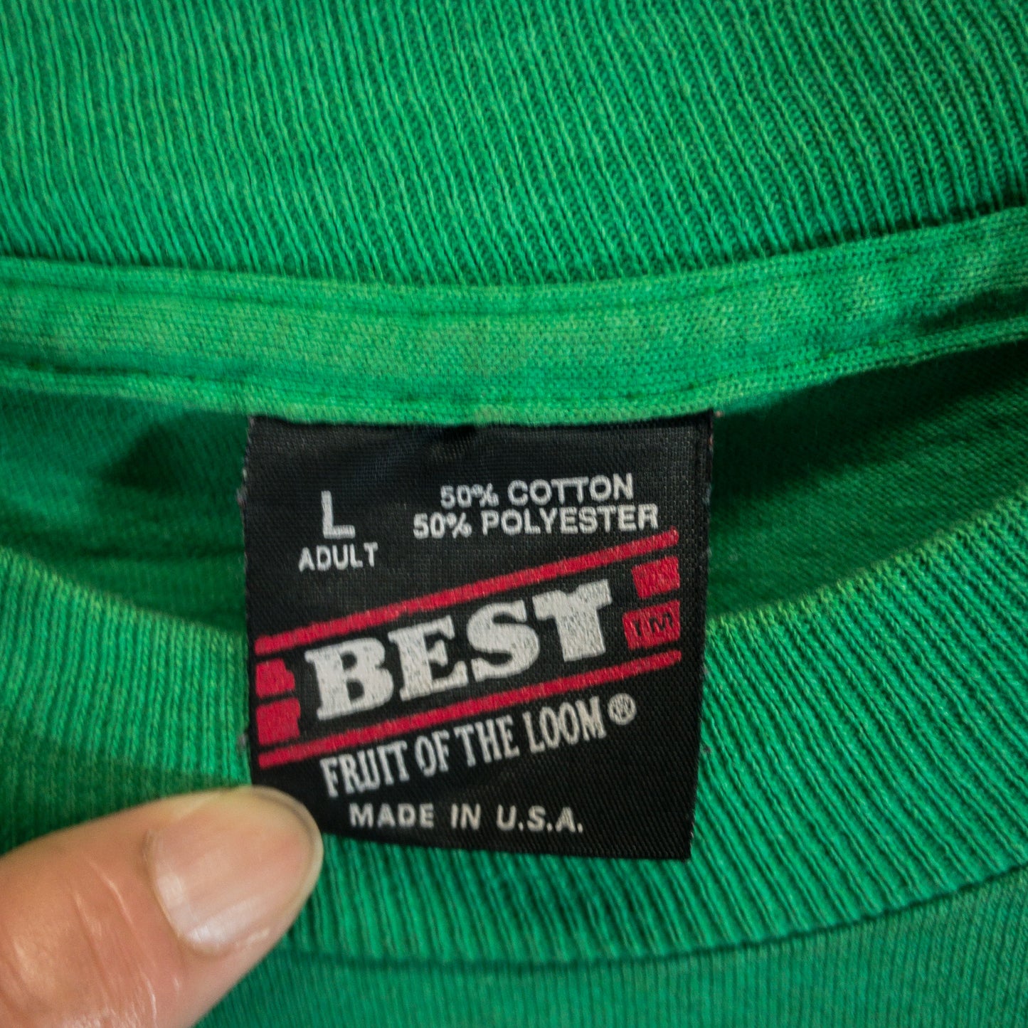 [メンズM] 90年代 Fruit of the Loom/フルーツオブザルーム Tシャツ Lee/リー ロゴ