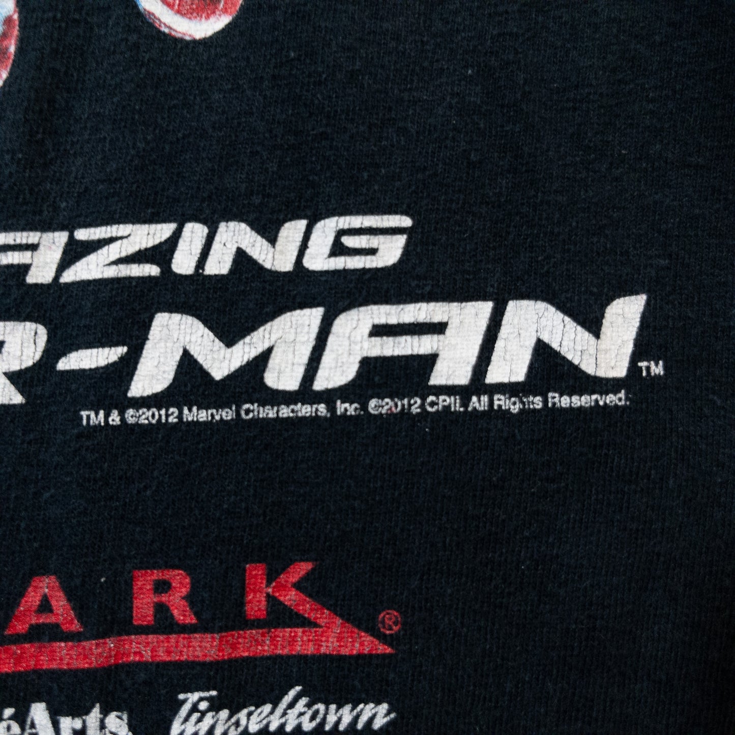 2012s THE AMAZING SPIDERMAN  スパイダーマン Tシャツ XL ブラック 映画プリント GILDAN/ギルダン