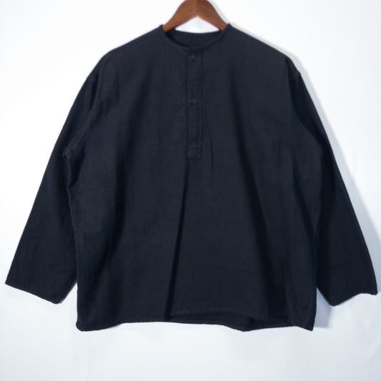 [メンズXL] 80年代 長袖シャツ ソ連軍 スリーピングシャツ 黒染め