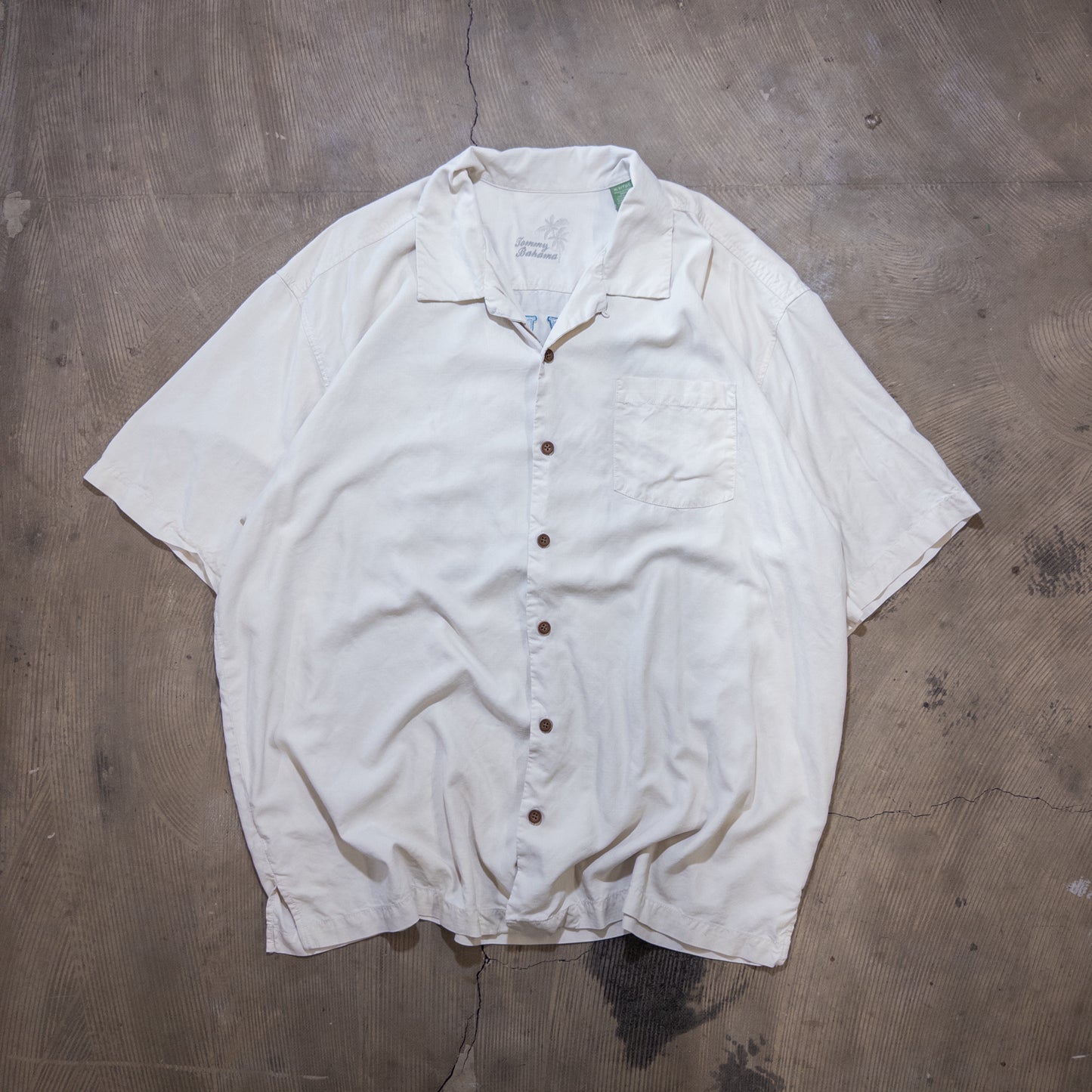 [メンズXXL] Tommy Bahama/トミーバハマ 半袖シャツ バックプリント シルク 刺繍