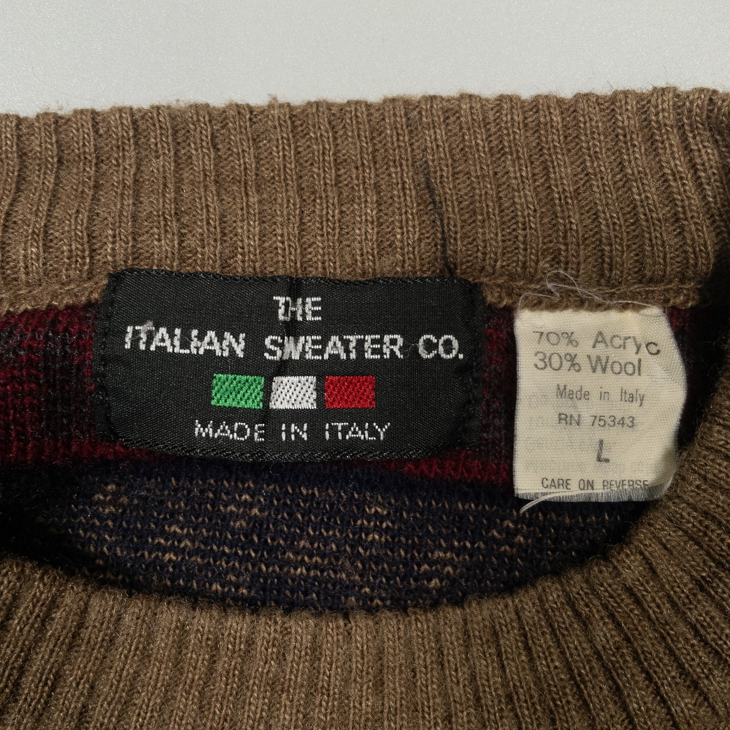 [メンズXL] 90年代 THE ITALIAN SWEATER CO. ニット セーター イタリア製 フェアアイル柄