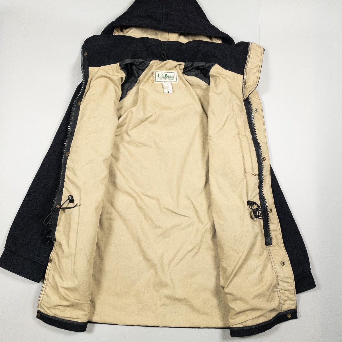[メンズM] 80〜90年代 L.L.Bean/エルエルビーン ピーコート・ウールコート フード付き ウールコート