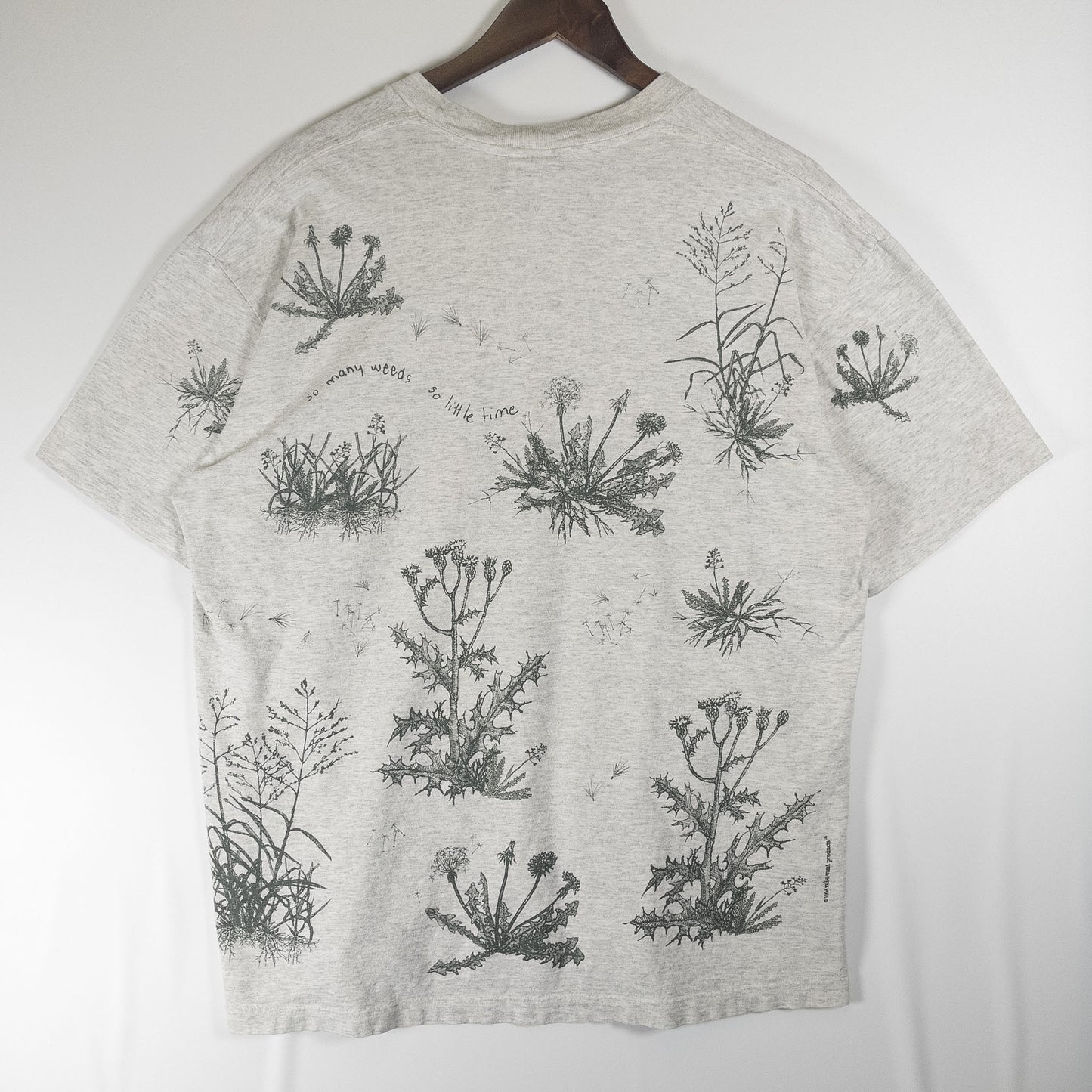 [メンズL] 90年代 rel-e-vant products Tシャツ ボタニカル 総柄 アートT