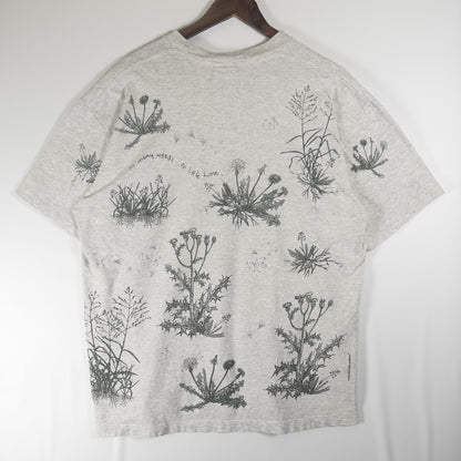 [メンズL] 90年代 rel-e-vant products Tシャツ ボタニカル 総柄 アートT