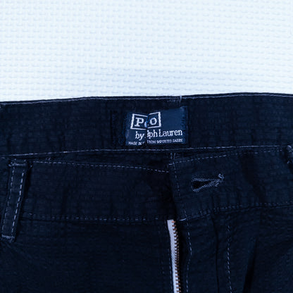 [メンズW32] 90年代 Polo by Ralph Lauren/ポロバイラルフローレン スラックス シアサッカー 黒染め