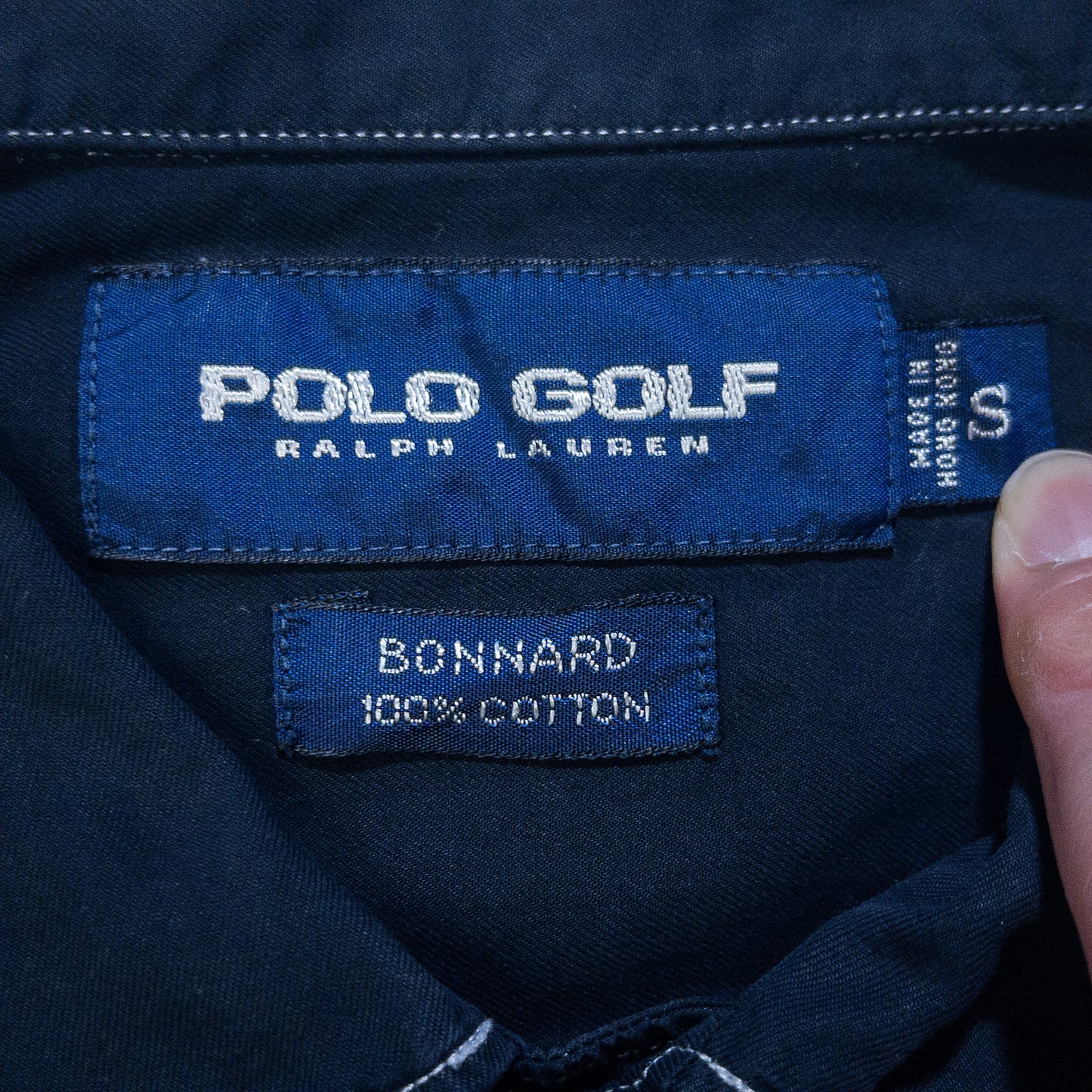 [メンズM] 00年代 POLO GOLF RALPH LAUREN/ポロゴルフラルフローレン ワイシャツ BONNARD 黒染め