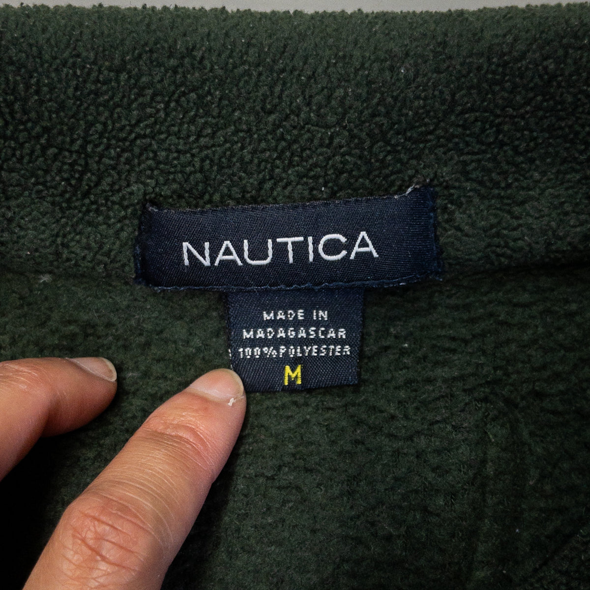 [メンズL] 00年代 Nautica/ノーティカ フリースジャケット ワンポイント ハーフジップ