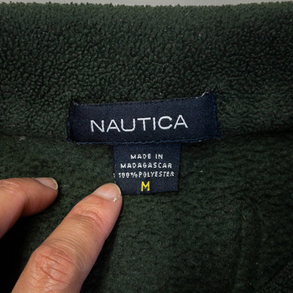[メンズL] 00年代 Nautica/ノーティカ フリースジャケット ワンポイント ハーフジップ