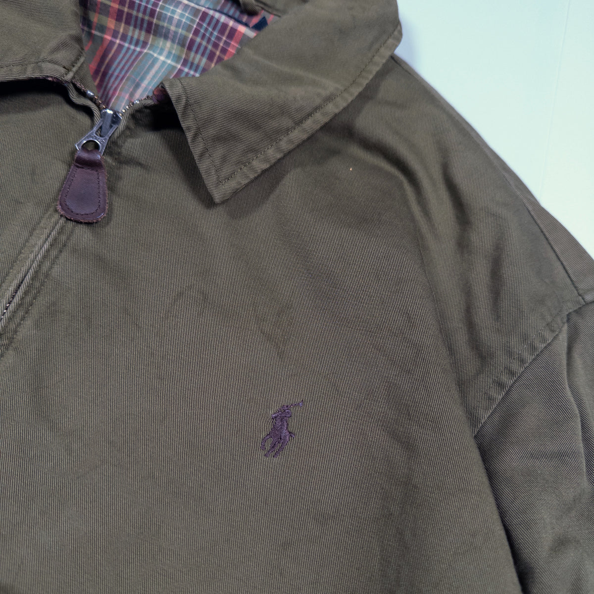 [メンズXL] 90〜00年代 Polo by Ralph Lauren/ポロバイラルフローレン スイングトップ 裏地チェック スポーツジャケット