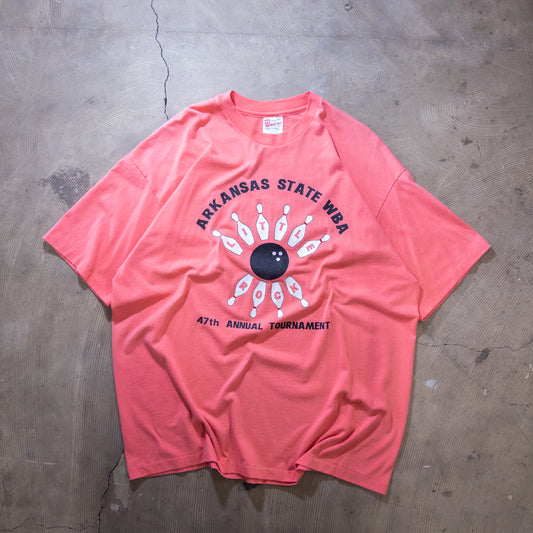 [メンズXL] 90年代 Hanes/ヘインズ Tシャツ ボウリングプリント シングルステッチ