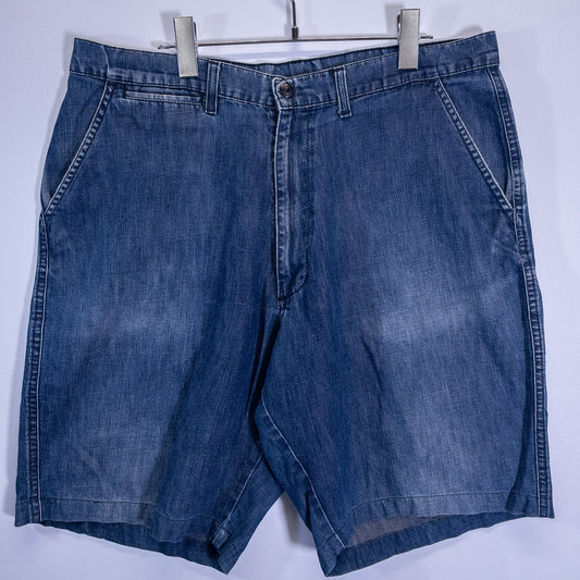 デニムショーツ W38  コットン85% リネン35% メキシコ製 POLO JEANS COMPANY/ポロジーンズカンパニー