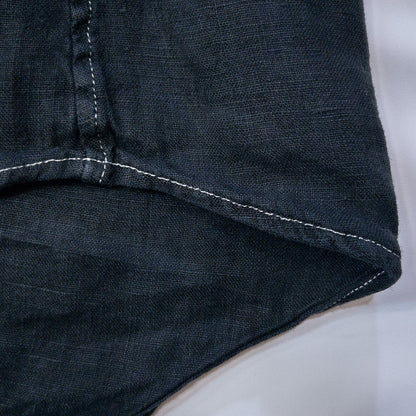 [メンズXXL] 00年代 Ralph Lauren/ラルフローレン ワイシャツ CUSTOM FIT リネンシャツ 黒染め