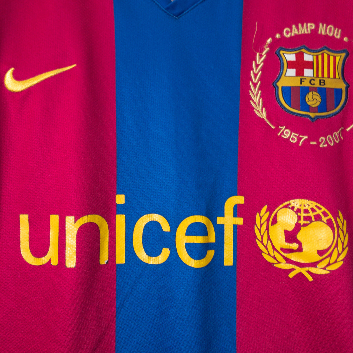 [メンズM] 00〜10年代 Nike/ナイキ 半袖シャツ サッカーユニフォーム FCバルセロナ ロナウジーニョ #10