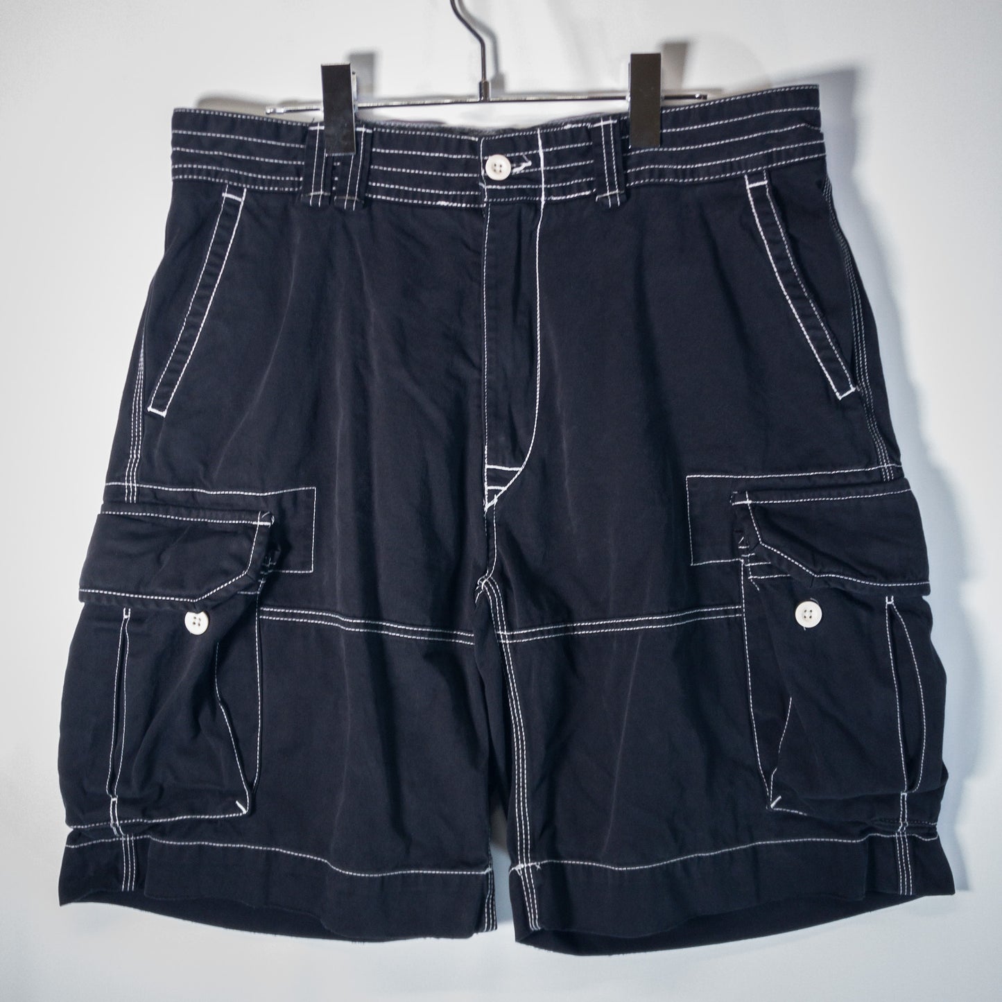 [メンズW35] 90〜00年代 Polo by Ralph Lauren/ポロバイラルフローレン ショートパンツ カーゴショーツ 黒染め