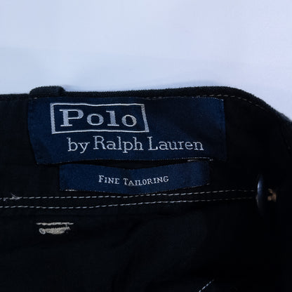 [メンズW32] 90〜00年代 Polo by Ralph Lauren/ポロバイラルフローレン FINE TAIORING ユーロ リネンパンツ 黒染め